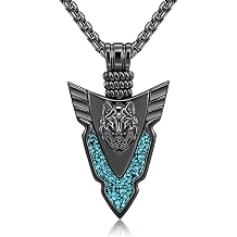 Arrowhead Necklace 925 Sterling Silver Turquoise Necklace Viking Jewelry Native American Gifts for Men