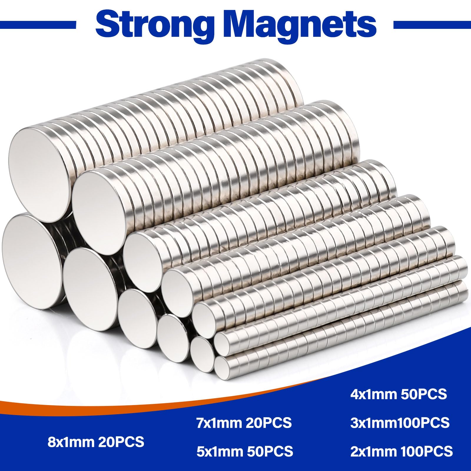 390PCS Small Strong Magnets in 6 Different Sizes,Neodymium Disc Magnets Heavy Duty,Rare Earth Magnet Small Round Magnet for Industrial — Amazon image 2