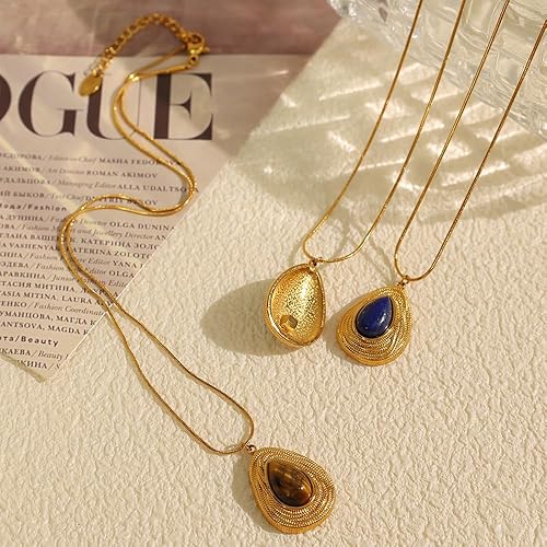 Miniatura 5 de New French vintage Melard autumn and winter tiger's eye stone necklace, stylish, versatile, and simple jewelry