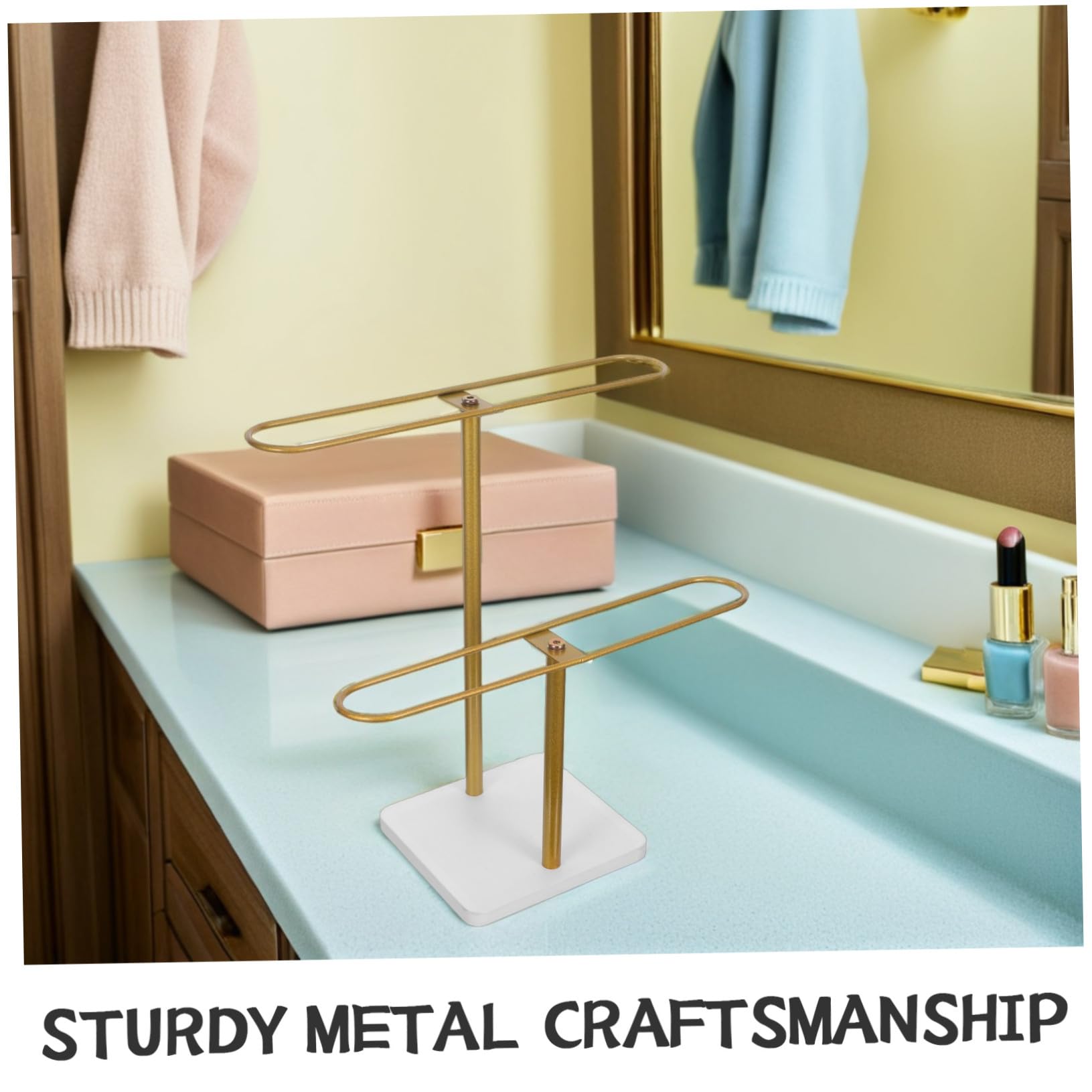 SEWACC 2nivel Estante para Guardar Gafas de Sol Soporte de Metal para Gafas Organizador de Escritorio para Expositor de Monturas para Decoración de Casa