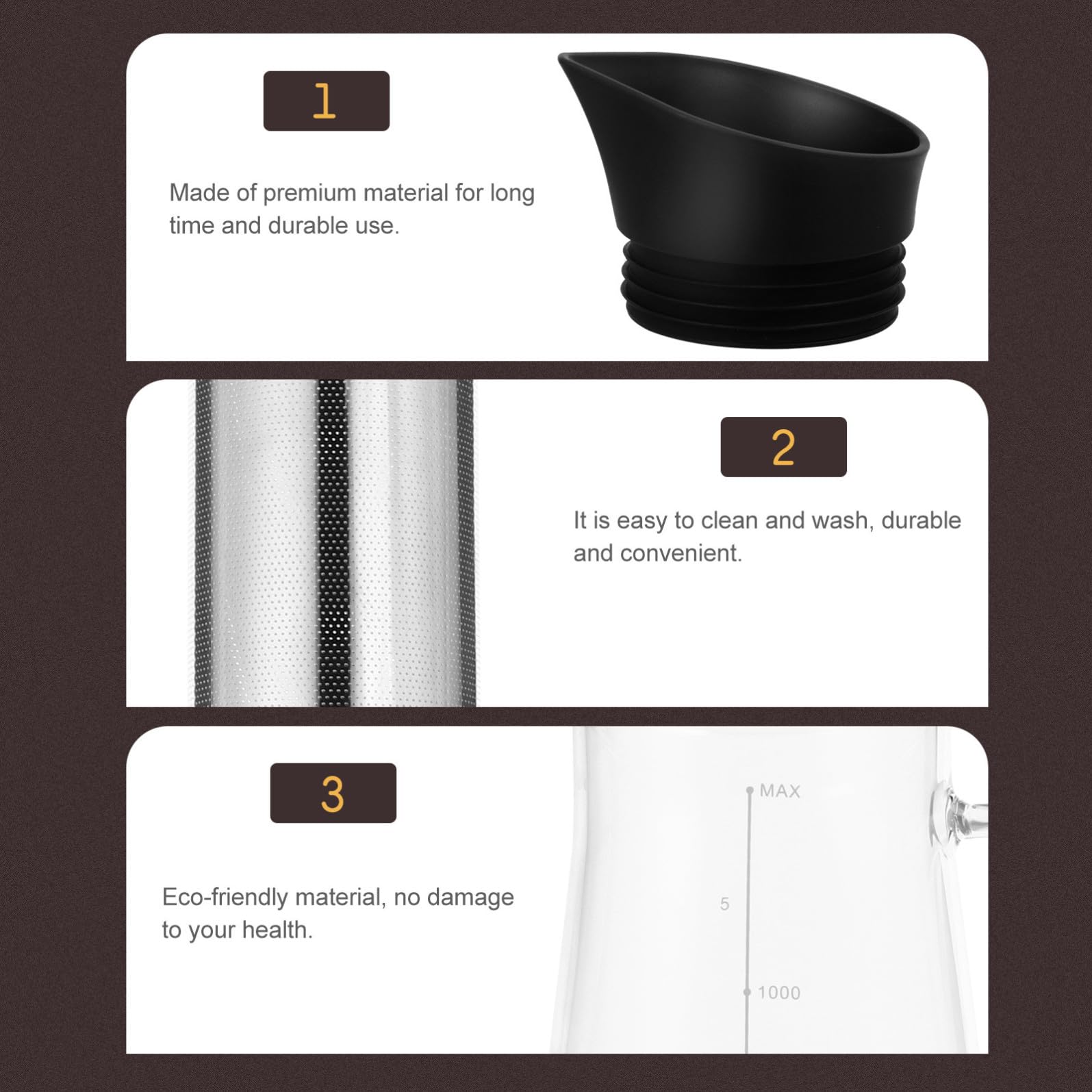 CHILDWEET 1pieza Jarra de Vidrio Borosilicato Resistente con Filtro Cafetera de Gran Capacidad para Café Frío y Té Jarra Filtradora Práctica y Duradera para Uso Diario