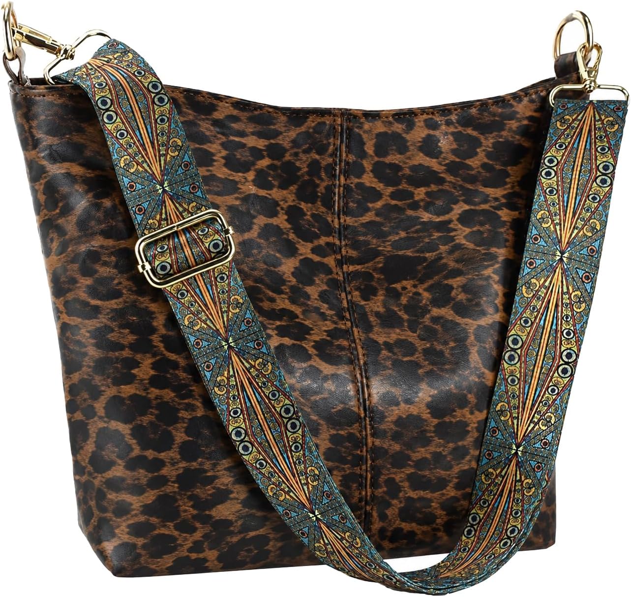Hobo Bags Vegan Leather Crossbody Bag Guitar Strap Shoulder Purses with Zipper Handbags for Women