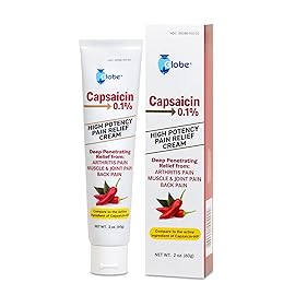 Globe (3 Pack) Capsaicin 0.1% High Potency Pain Relief Cream, Unscented (2 oz) Deep Penetrating Relief from: Arthritis, Muscle, Joint and Back Pain