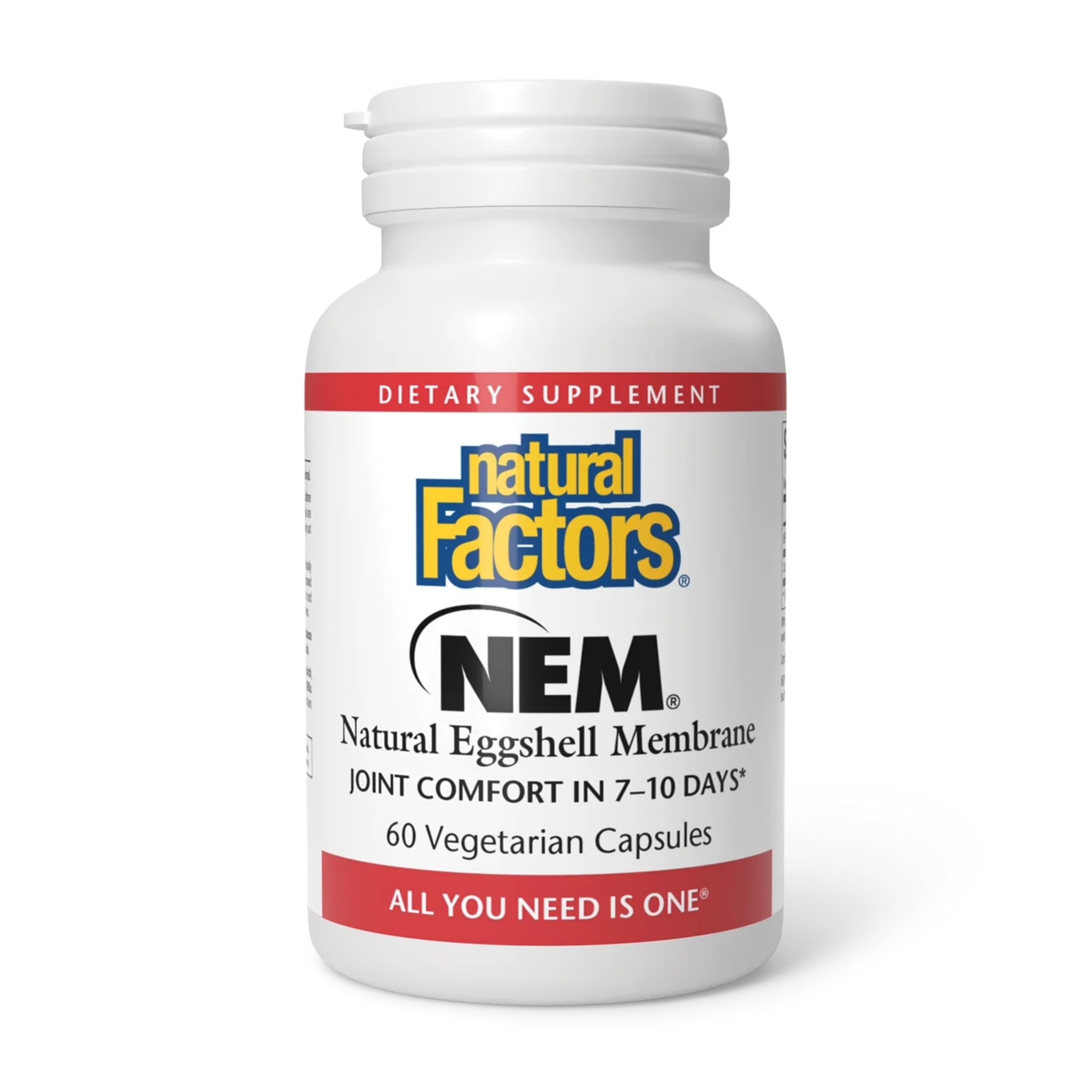 Natural Factors, NEM Natural Eggshell Membrane, Promotes Joint Comfort and Flexibility, 60 Capsules
