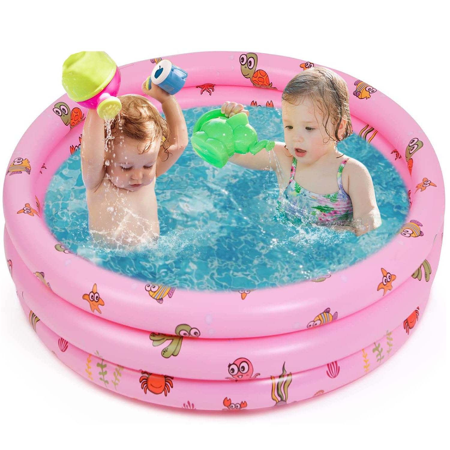 Piscina Gonfiabile Per Bambini Rotonda Con Fondo Antiscivolo, Diametro 70 Cm, In PVC, Per Interni Ed Esterni