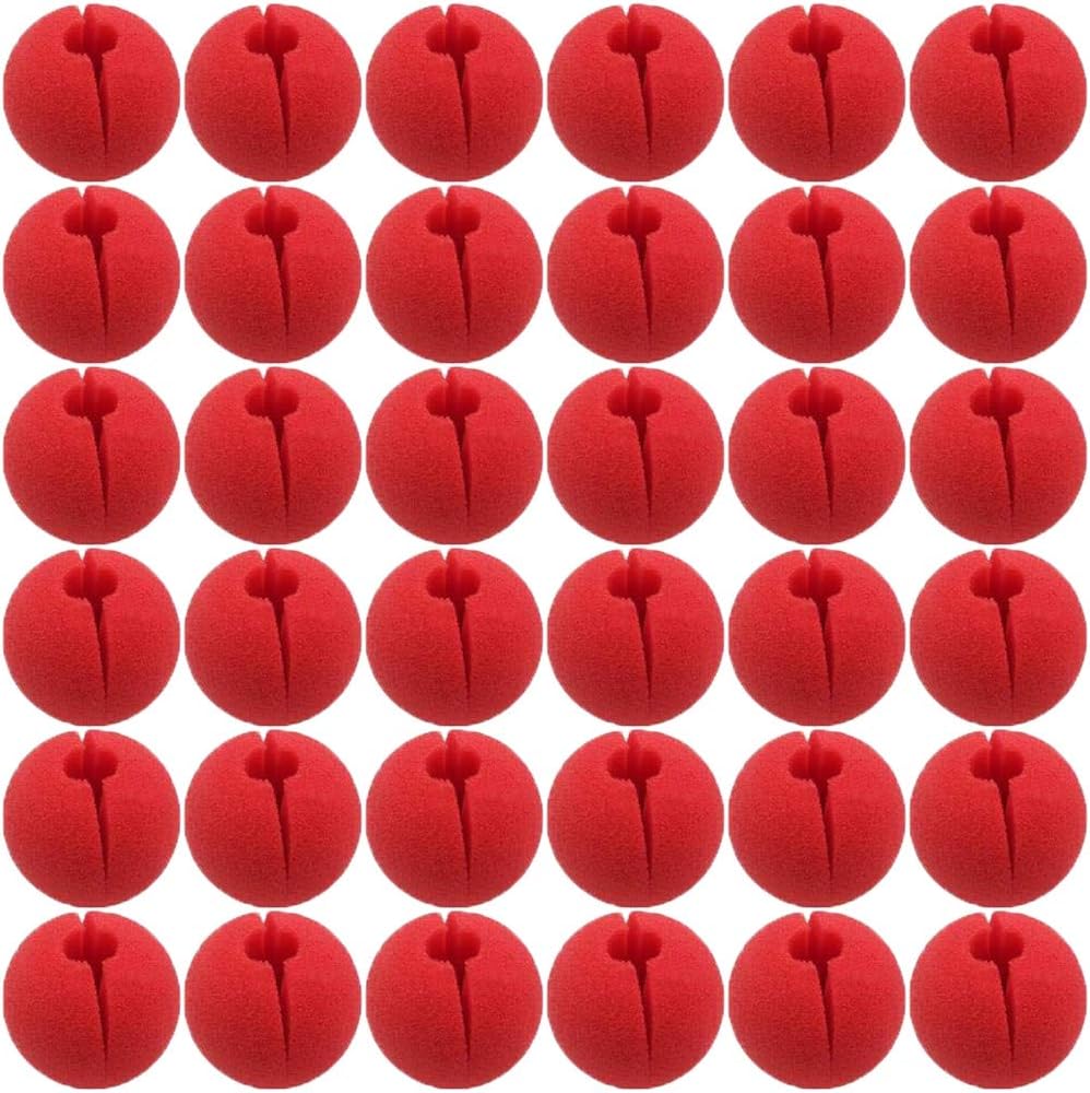 TableRe 36 Pack Premium Red Nose Foam Circus Clown Nose For Comic Party Supplies Halloween Decorations