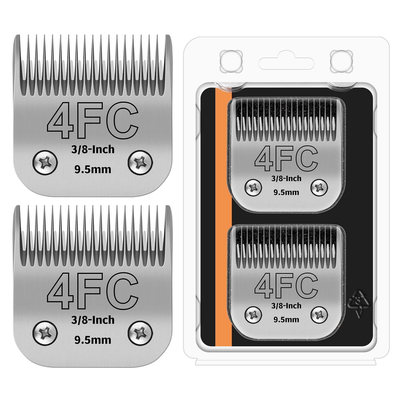 HONGNAL 4FC Detachable Pet Clipper Replacement Blades Compatible with Andis/Oster A5/Wahl KM10 Series Dog Clipper,Made of Ceramic Blade & Stainless
