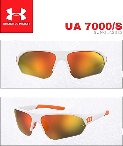 Miniatura 4 de Under Armour UA7000 Instinct 0IXN50 69MM Blanco NaranjaAzul Gradient Wrap Around Gafas de sol para jóvenes (para niñas y niños) + paquete con kit de