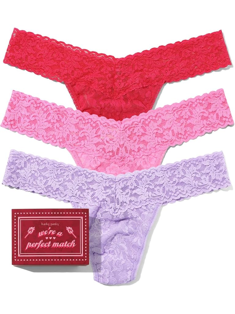 Unknown Color Hanky Panky Signature Lace Low Rise Thong 3-Pack Matchbook