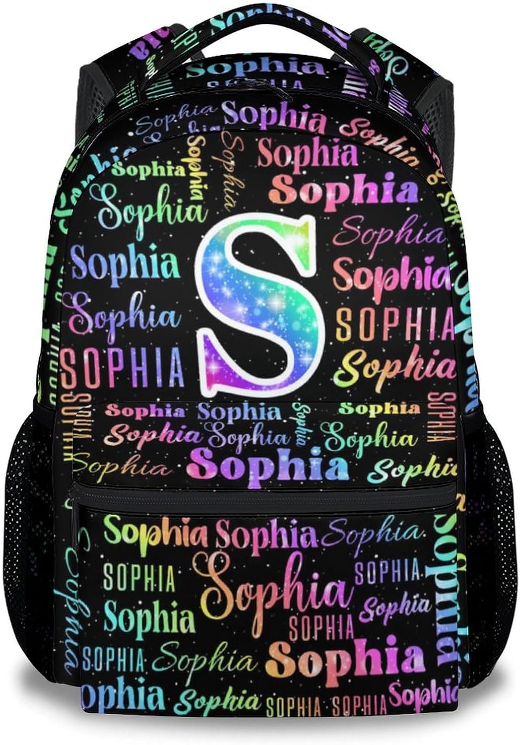 Custom School Backpack for Kids - 17 Inch Monogram Backpacks with Adjustable Straps - Personalized Colorful Large Capacity Bookbag for Elementary