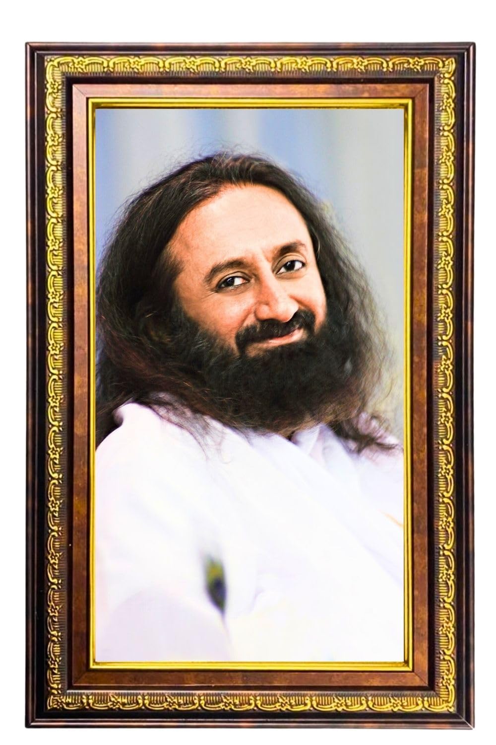 Sri Sri Ravi Shankar Digital Golden Balck Color Photo Frame | Hindu Religious Wall Decor | 10x16 Inches - Inspirational Wall Art For Office, Home Decor - Ideal Spiritual Gift (F16610)-image-35