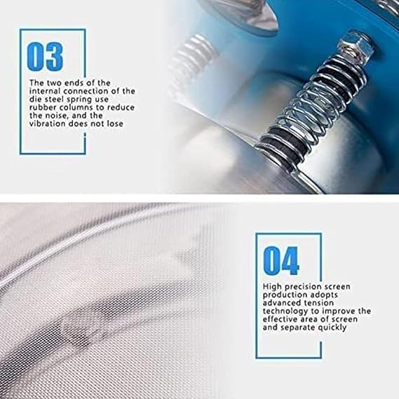 Electric Sieve Shaker Automatic Powder Sifter Vibrating Sieve Machine,Stainless Steel Commercial Flour Sifter with 60 Mesh Sieve Screen for Baking Flour Powders,10cm