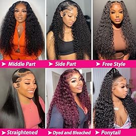 bangjazz 13x4 Deep Wave Lace Front Wigs Human Hair 180% Density Deep Wave Frontal Wigs Human Hair HD Lace 26 Inch Curly Wigs for Black Women Pre Plucked with Baby Hair Curly Lace Front Wig