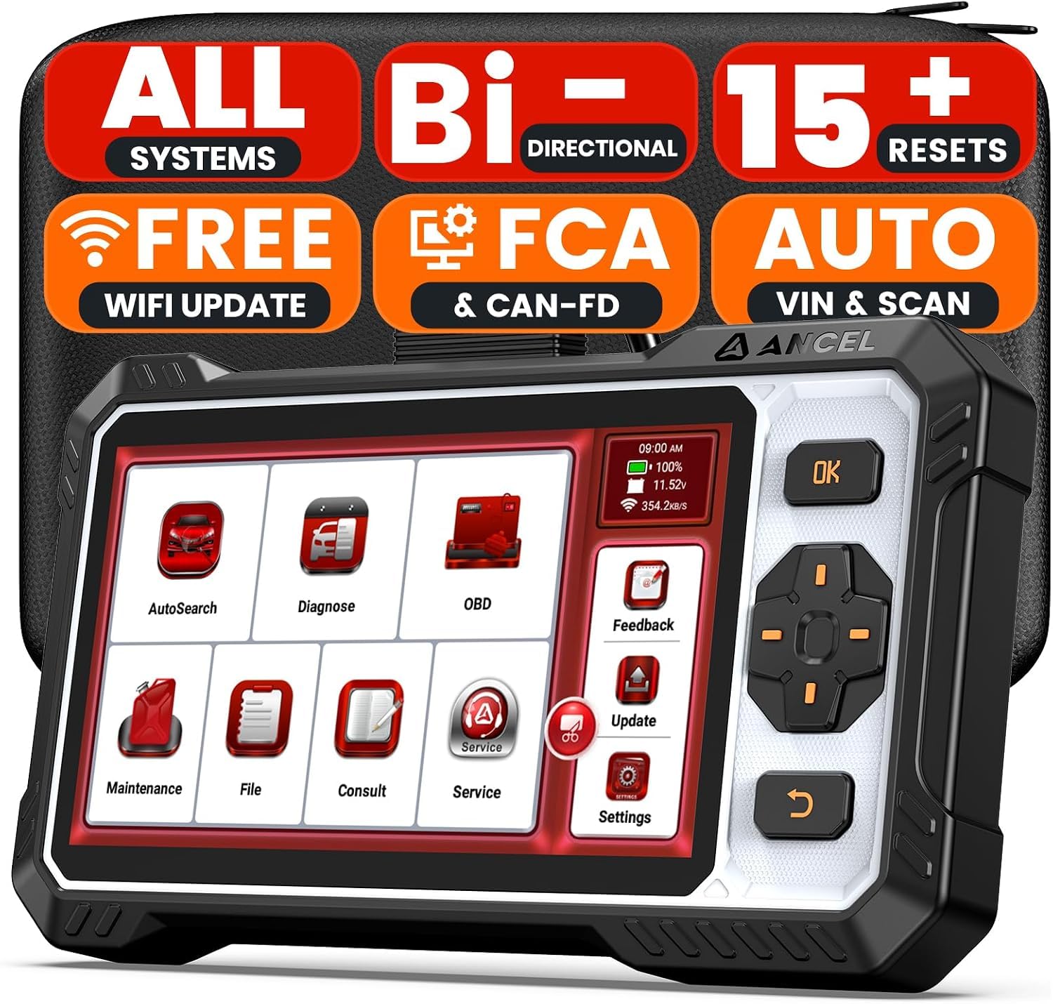 ANCEL FX6100 Bidirektionaler OBD2 Diagnosegerät Alle Systeme Auto Deutsch