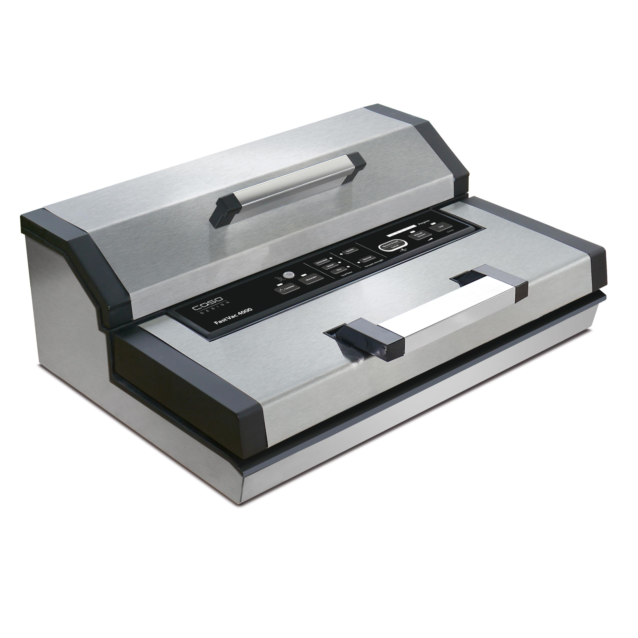 CASO FastVac 4000 - Envasadora al vacío profesional - Soldadura hasta 40 cm de ancho - Potente capacidad de vacío de 20 L/min - Función de marinado - Limpieza fácil - acero inoxidable