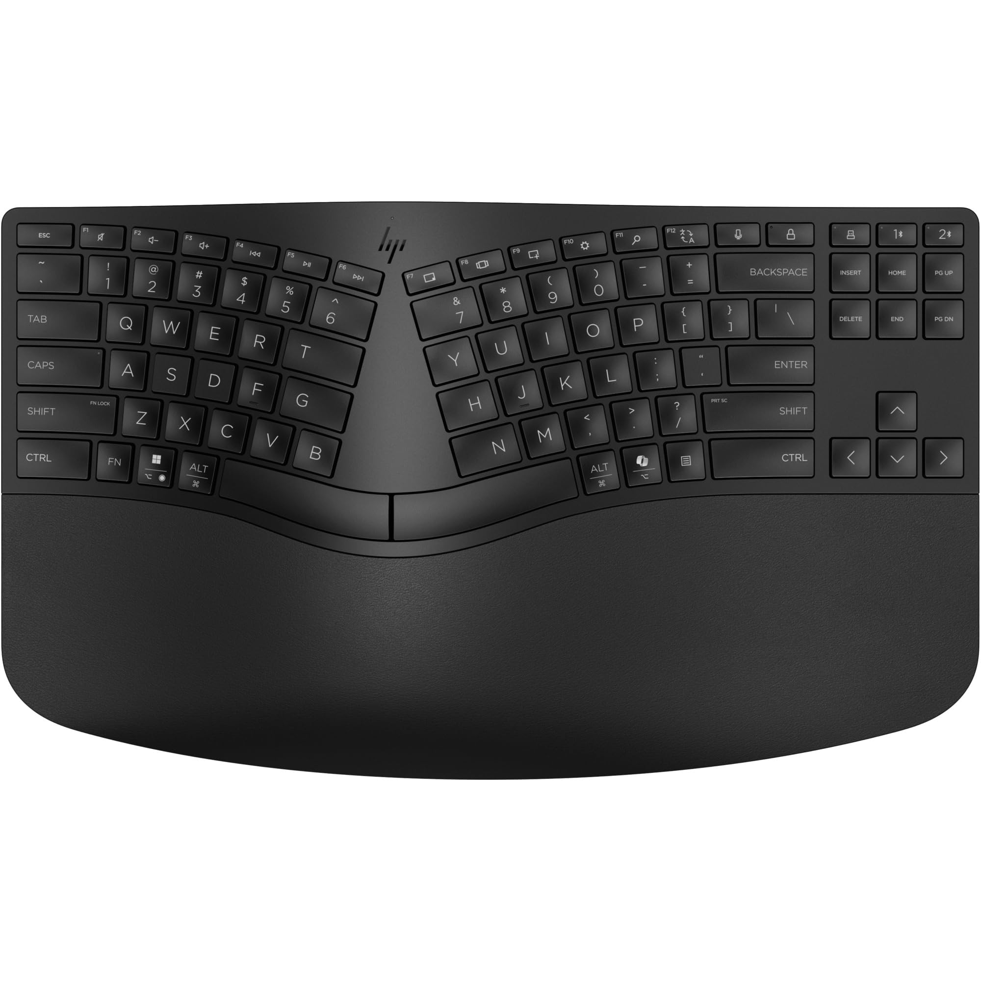 HP 960 bezprzewodowa ergonomiczna klawiatura, szybkie połączenie Swift Pair i Unifying Dongle, 20 programowalnych klawiszy, standard Intel Evo, wiele urządzeń, przycisk Copilot, czas pracy do 24