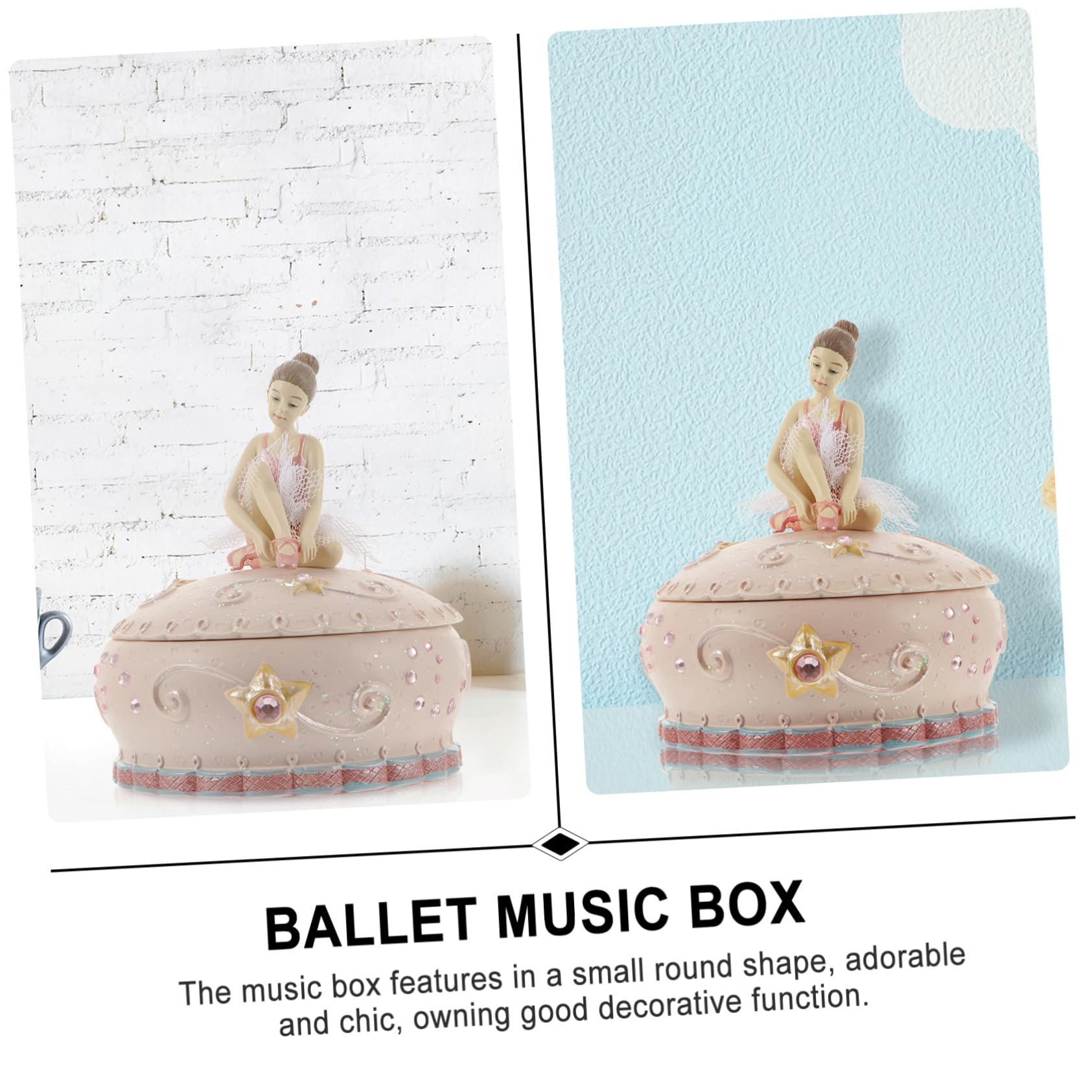 Cabilock Caja Musical de Bailarina Adorno para Hogar Almacenamiento para Joyas para Niñas Estilo Danza Rosa