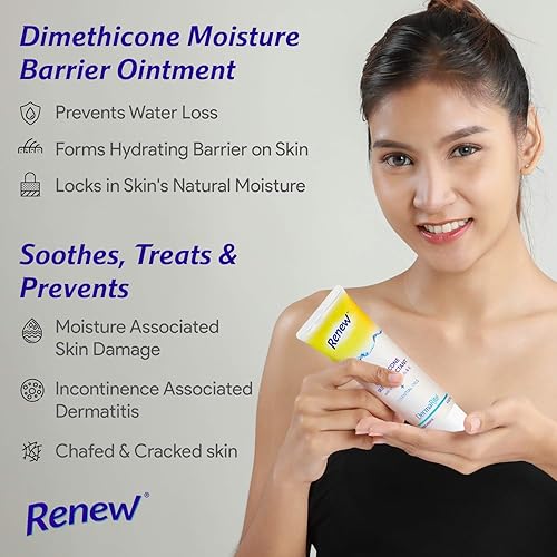 Miniatura 2 de DermaRite 's Renew Dimethicone Skin Protectant - Crema hidratante para la piel con aceites esenciales y vitamina A, D y E, tubo de 4 onzas, 2