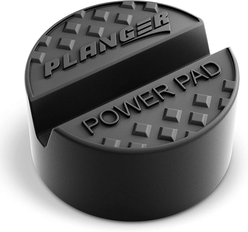 PLANGER® - Power PAD Flat - Almohadilla de goma premium para gato con ruedas, elevador de vehículos y soporte de eje - Uso universal - Protege su automóvil, SUV y vehículos con umbral de soldadura por pellizco - Perfecto para tuning de automóviles