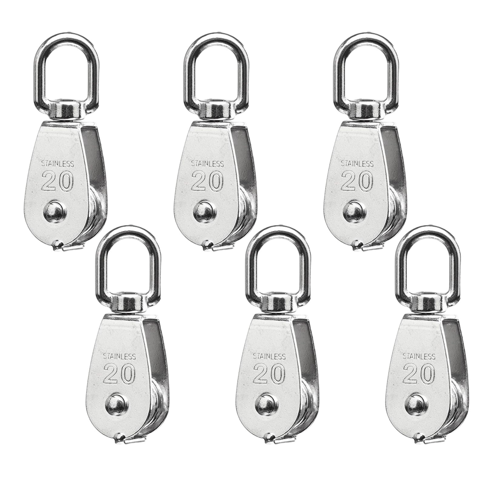 Errory 6Pcs Heavy Duty Roller Pulleys With Bearings For Smooth Hoisting Operations Strong Pulley Construction Pulley