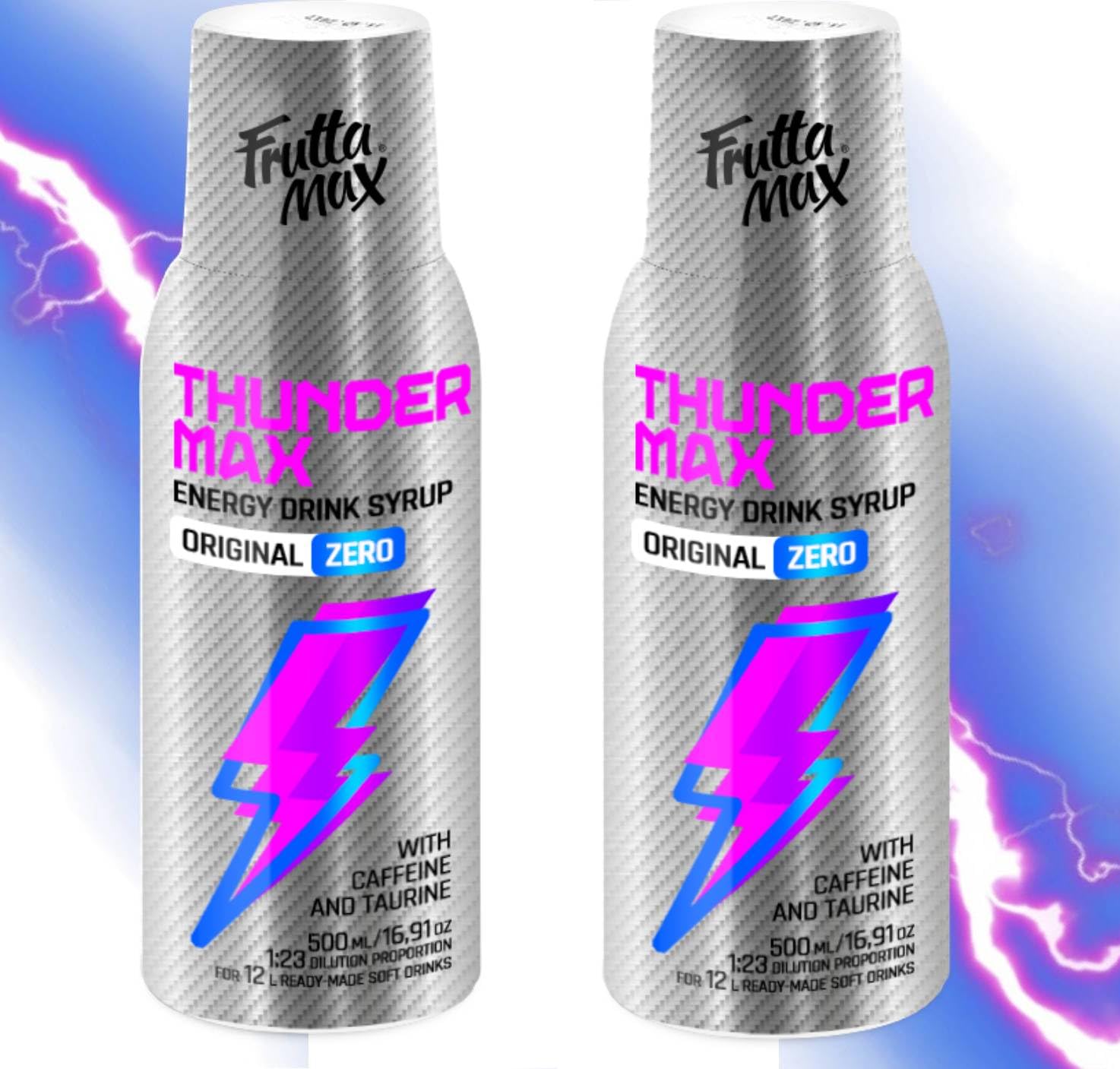 FruttaMax Energy Drink Syrup – Fizzy Caffeinated Syrup with Low Sugar | Soda Maker Compatible, Great for Active Lifestyle 500ml - ThunderMax — view 13