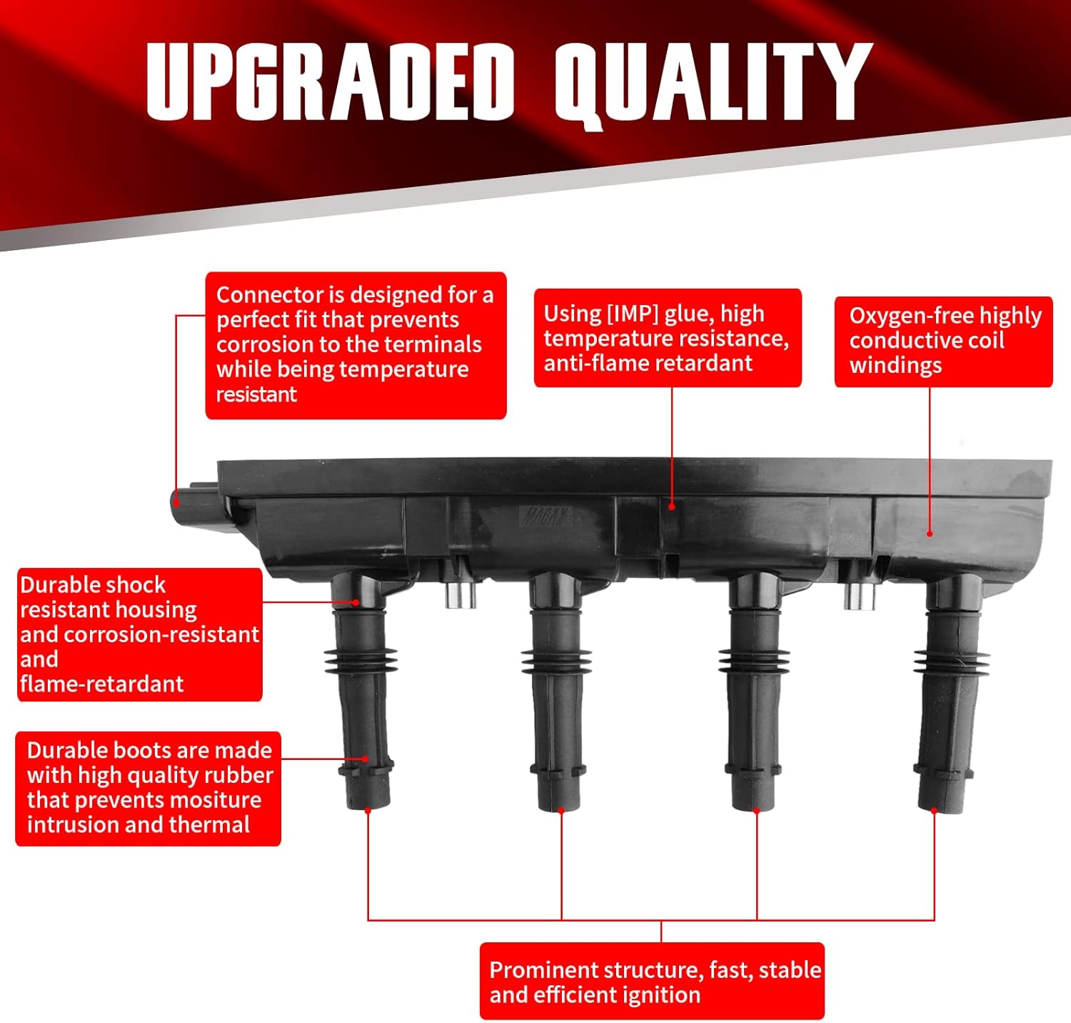 Ignition Coil Pack C1810 UF669 Compatible with Chevrolet Buick Cadillac Cruze Sonic Trax Volt Encore - L4 1.4L
