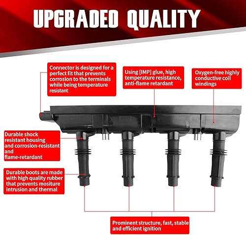 Vista 2 de Paquete de bobinas de encendido C1810 UF669 compatible con Chevrolet Buick Cadillac Cruze Sonic Trax Volt Encore - L4 1.4L