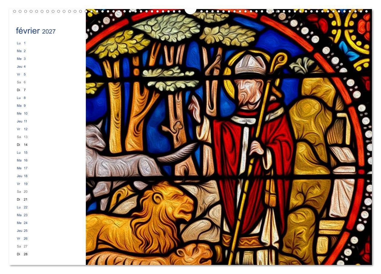 LES VITRAUX (Calendrier mural haut de gamme 2027 DIN A2 vertical), CALVENDO calendrier mensuel: Composition graphique de tableaux en peinture numérique, sur le thème des vitraux. (CALVENDO Art)