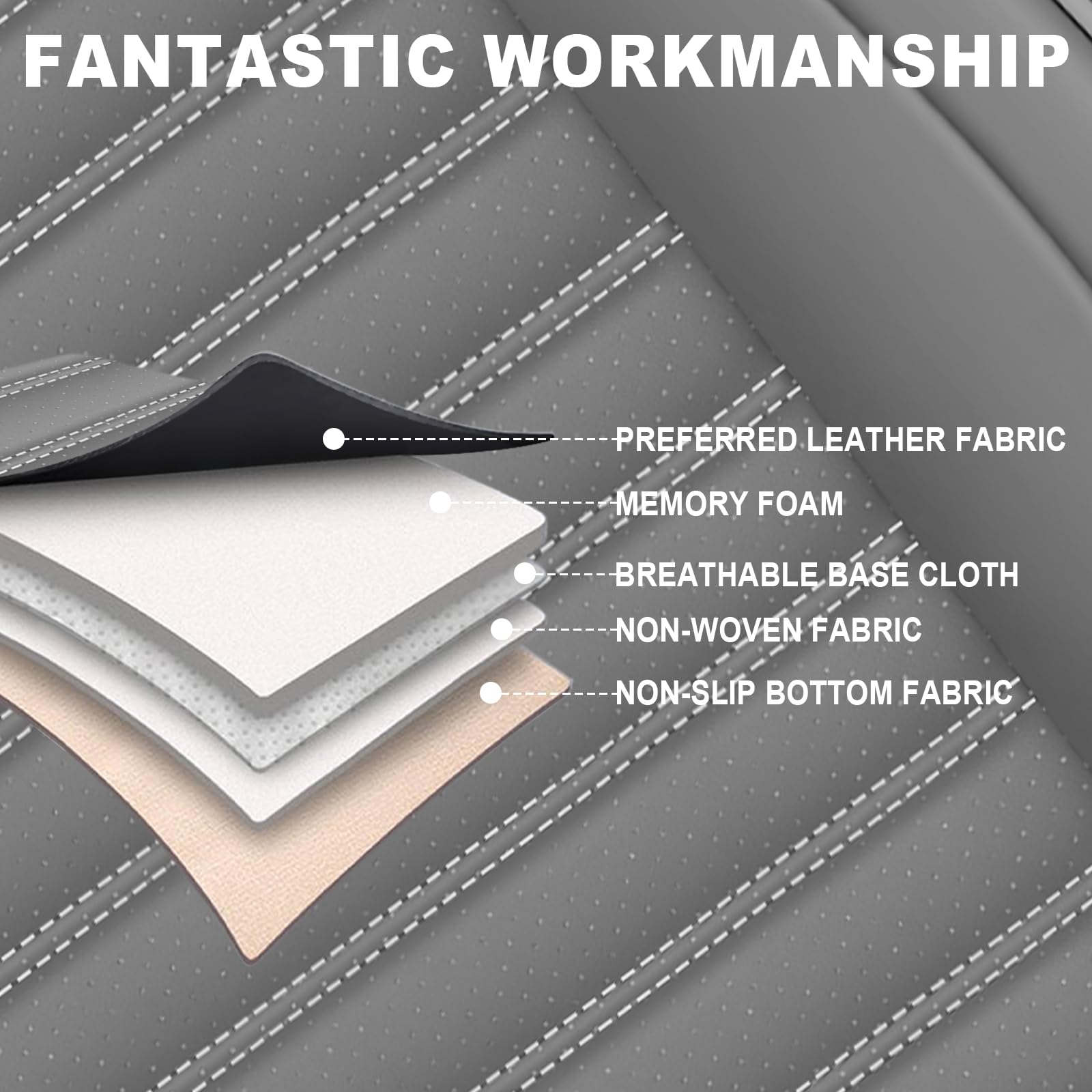 Seat Covers Full Set Custom Fit for Chevrolet Tahoe 2009-2025 Standard Waterproof Car Seat Cover Breathable and Comfortable — view 5