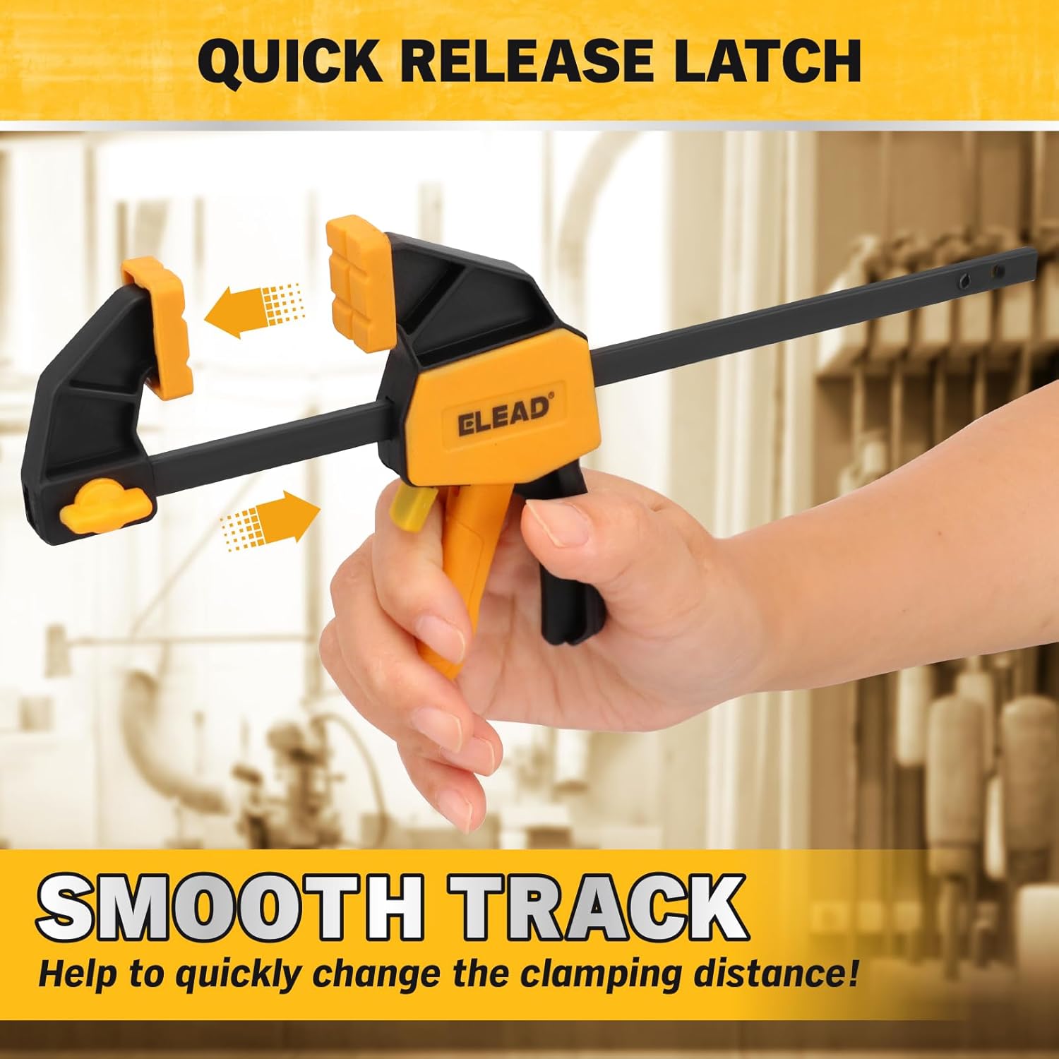 6" Mini Bar Clamps for Woodworking, 2-Piece One-Handed F Clamp/Spreader, 75LBS Load Limit Wood Clamp, Quick Release Grip Clamps for Table Wood Working, Light-duty Tools
