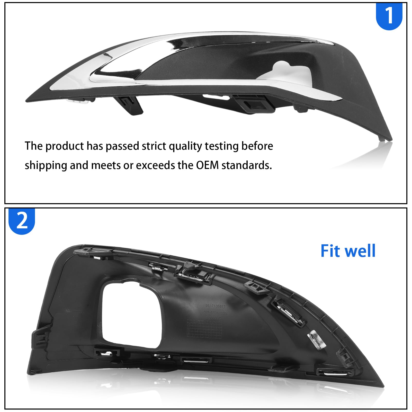 Izquierda cubierta del faro antiniebla for 3008 P84 2016-2019 Delantero Izquierdo Trim Marco 9817136677 1806095X