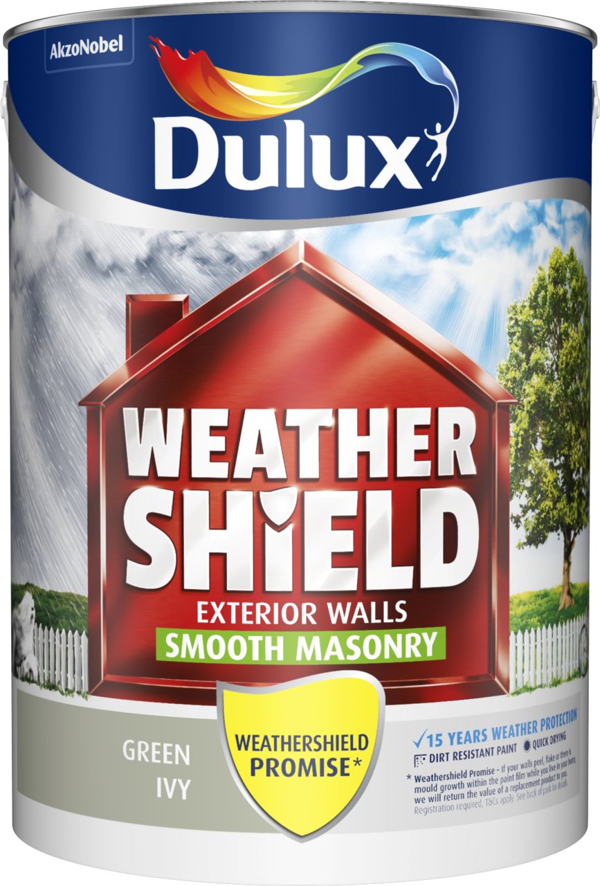 Dulux Weathershield Smooth Masonry Paint - Green Ivy - 5L