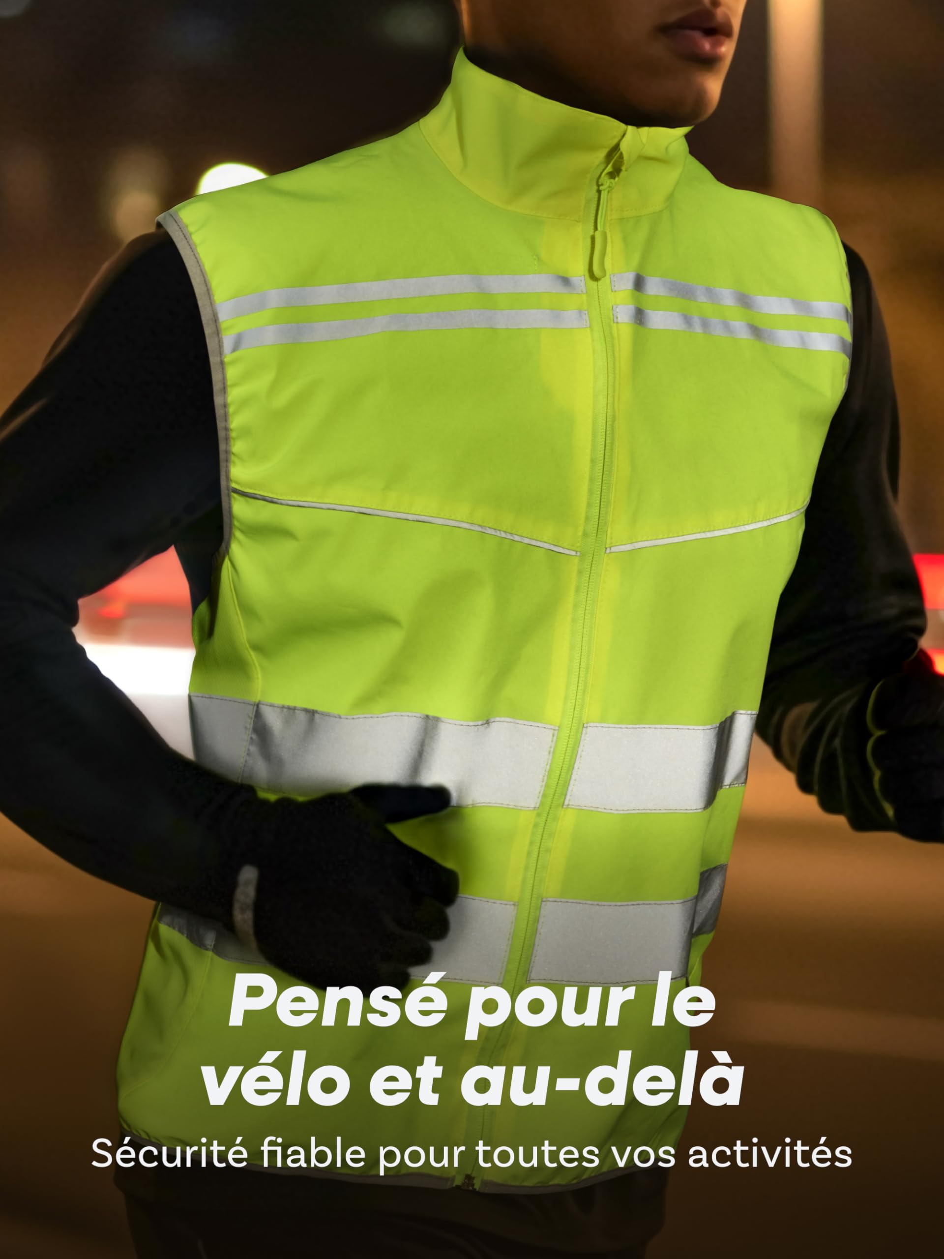 Prowiste Chaleco Reflectante Ciclismo Mujeres y Hombres – Alta Visibilidad en Amarillo Neón con Bandas Reflectantes – Transpirable (Malla) – Con Bolsillo Trasero