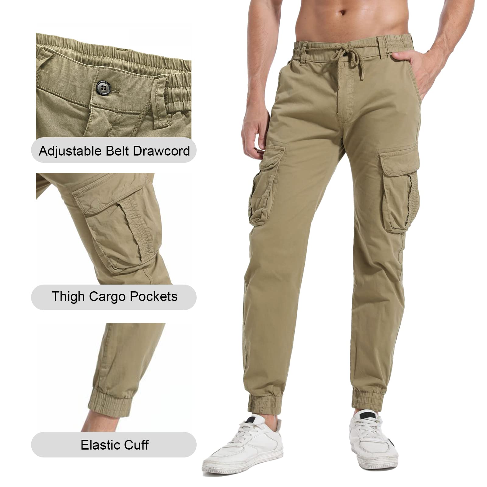 Snapklik.com : LEPOAR Mens Hiking Cargo Pants Joggers Slim Fit Stretch ...