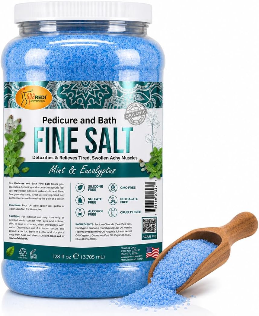 Spa Redi Pedi Bath Fine Salt, Mint & Eucalyptus, 1 Gallon