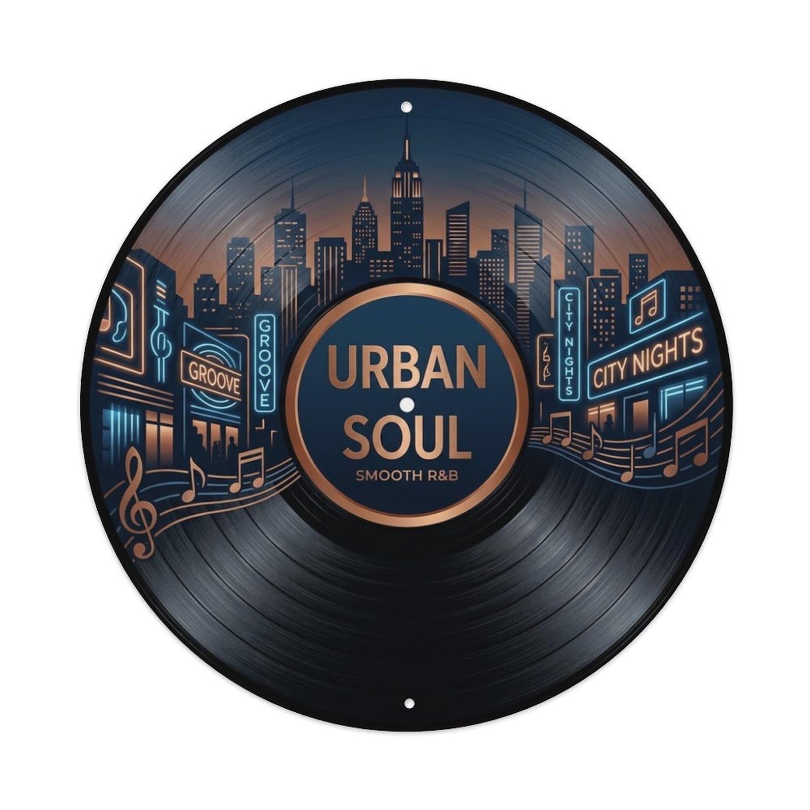 Rhythm Blues Urban Soul Record Cover Style Metal Tin Sign
