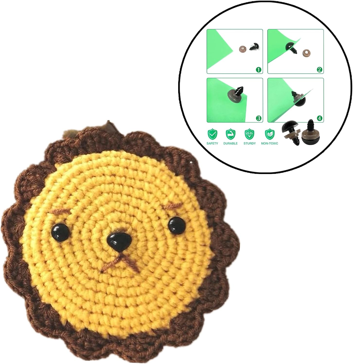 792PCS Plastic Safety Eyes and Noses Kit with Washers, 5mm to 14mm Assorted Colors Safety Eyes Noses for Plush Dolls, Eye Noses Set for Stuffed Animals Crochet Dolls DIY Crafts Making Supplies