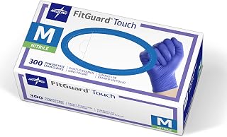 Medline FitGuard Touch Nitrile Exam Gloves, Medium, 300 Count - Powder-Free, Latex-Free, Superior Touch & Durable Protection