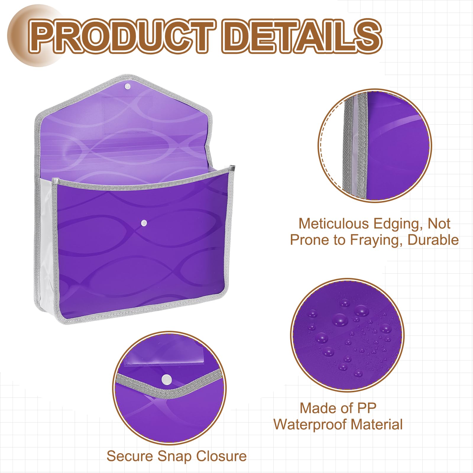 YOKIVE 2 Pezzi Cartella Plastica A4 Viola 36x28.5 cm | 14.2x11.2 Pollici, Grande Capacità, Organizzatore Documenti, Chiusura a Scatto, per Lettere, per Ufficio Casa Viaggio