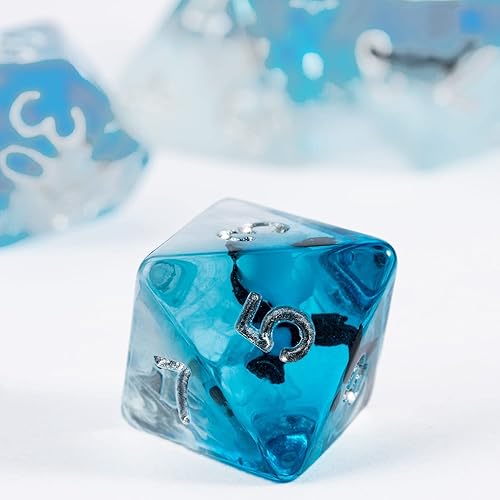 Miniatura 3 de Cusdie Dados DND de 7 Dados, Juego de Dados Poliédricos Rellenos con Animal, para Juego de Rol D&D Dados (Águila)