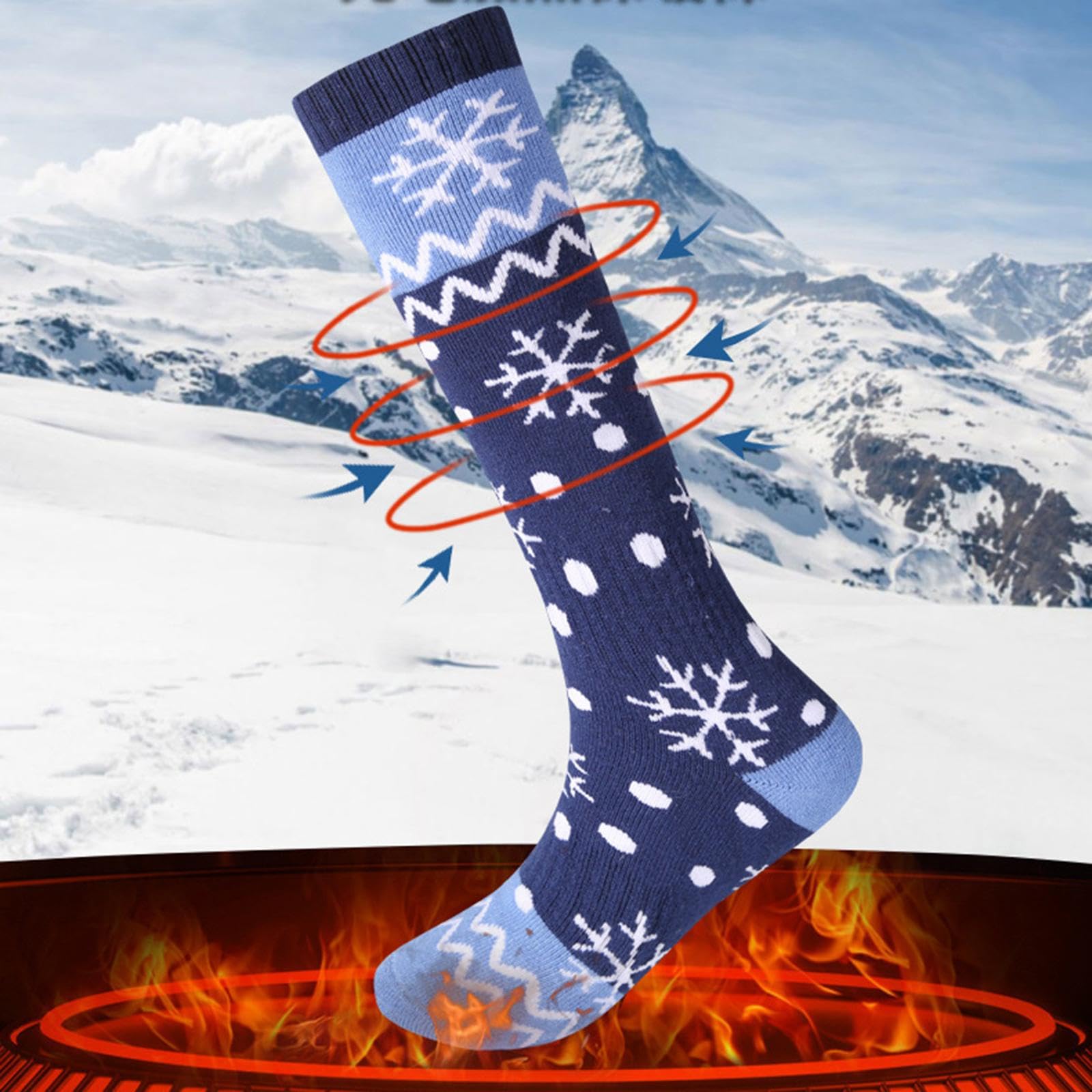 predolo Beheizbare Socken für warme Wintertage für Männer und Frauen, geeignet für Outdoor-Sportarten wie Skaten und Snowboarden