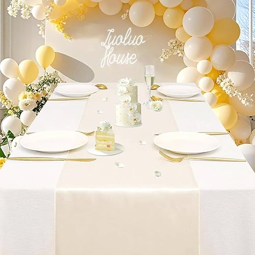 Miniatura 9 de Paquete de 5 caminos de mesa color verde bosque de 12 x 108 pulgadas de largo, de seda satinada, color verde bosque, para fiesta de Año Nuevo, día