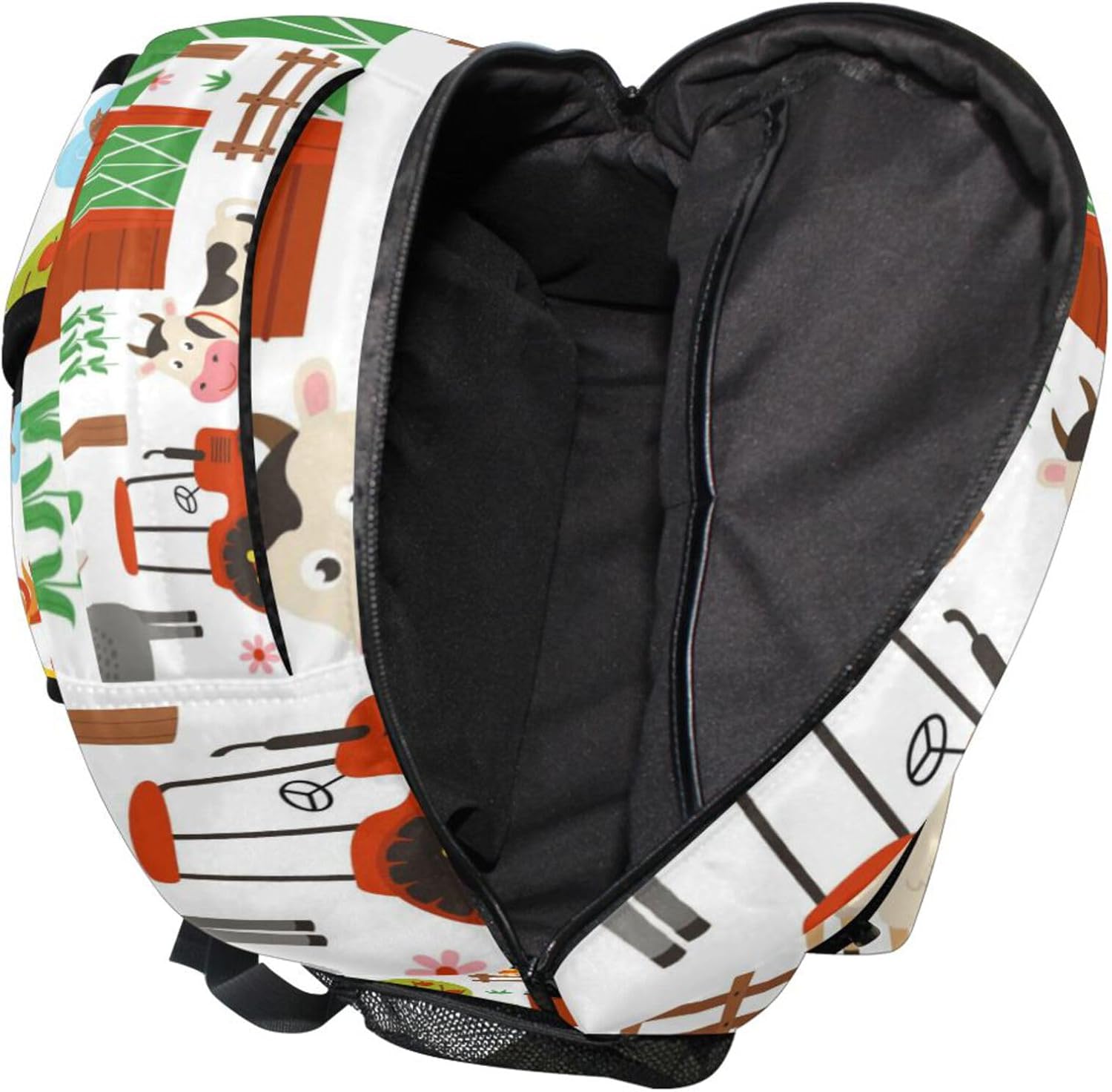 Farm Animals Cow Pig Sheep Horse Donkey Backpack for Boys Girls Teens, Kids Bookbag Laptop Tablet Travel School Bag with Name Tag