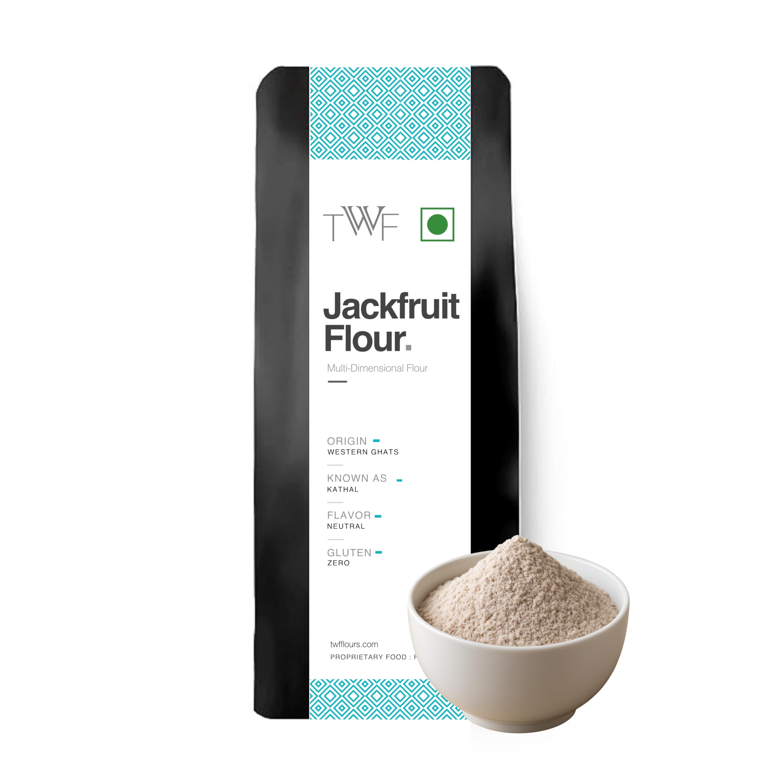 TWF Raw Jackfruit Flour | 500g | 100% Naturally Processed Kathal Atta | Fine Ground | Helps Control Blood Sugar | Gluten-Free | Zero Bitterness | No Preservatives
