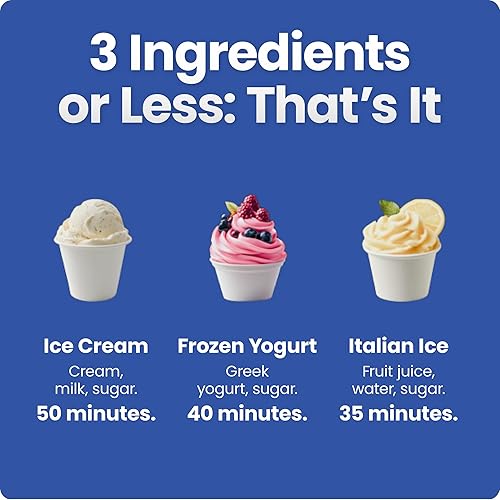 Miniatura 3 de Chefman Iceman Fabricante de Helado, Sin Necesidad de Pre-Congelación con Compresor Integrado, Hace Helado, Yogur Congelado, Sorbete, Sorbet, Hielo