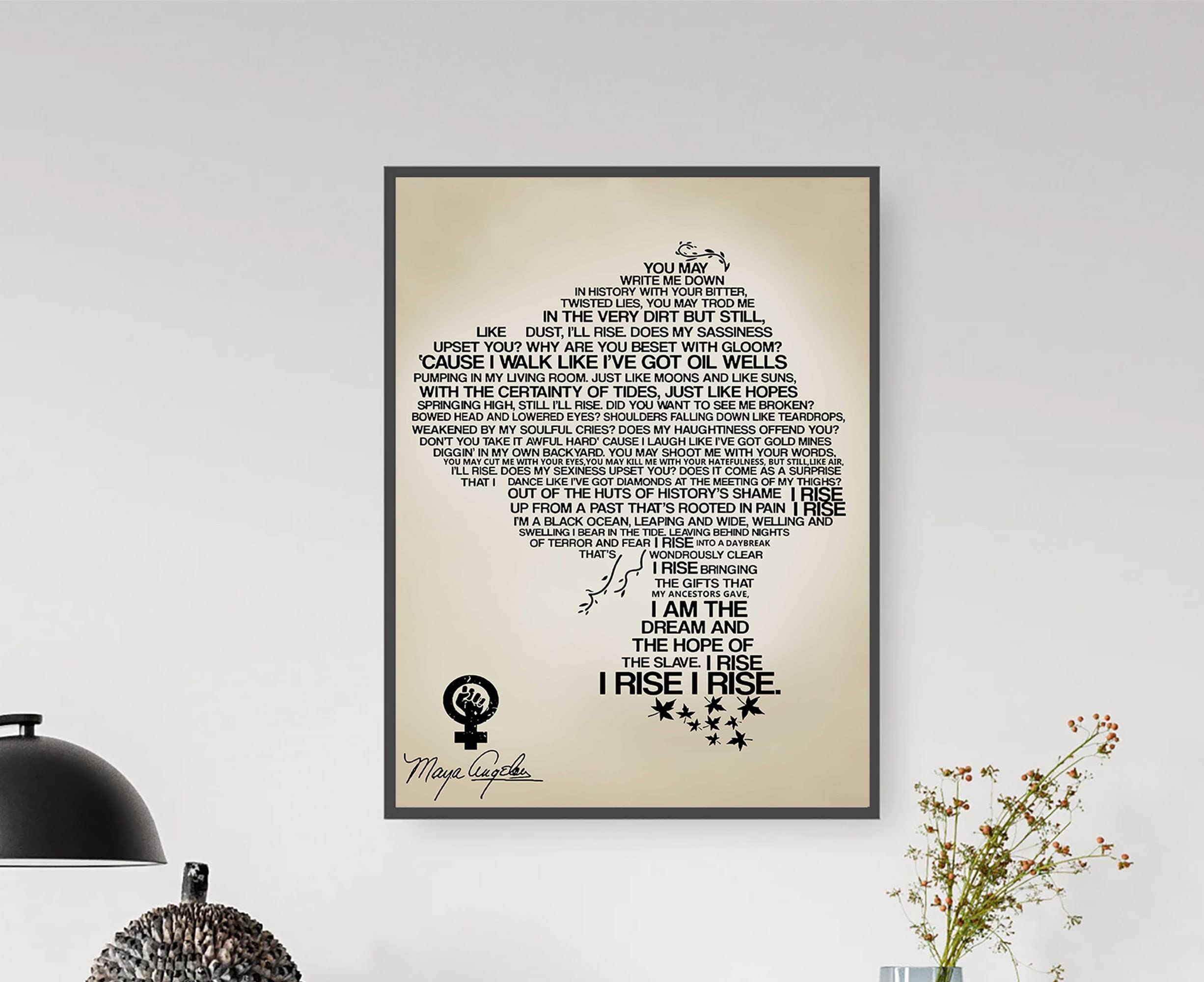 Retro Metal Tin Sign 5.5 X 8 Inches Maya Angelou Still I Rise Poster Maya Angelou Poetry Poster Maya Angelou Poster Print Feminism Poster Funny Wall Decor Nostalgic Arts Decor Home Decor Gifts