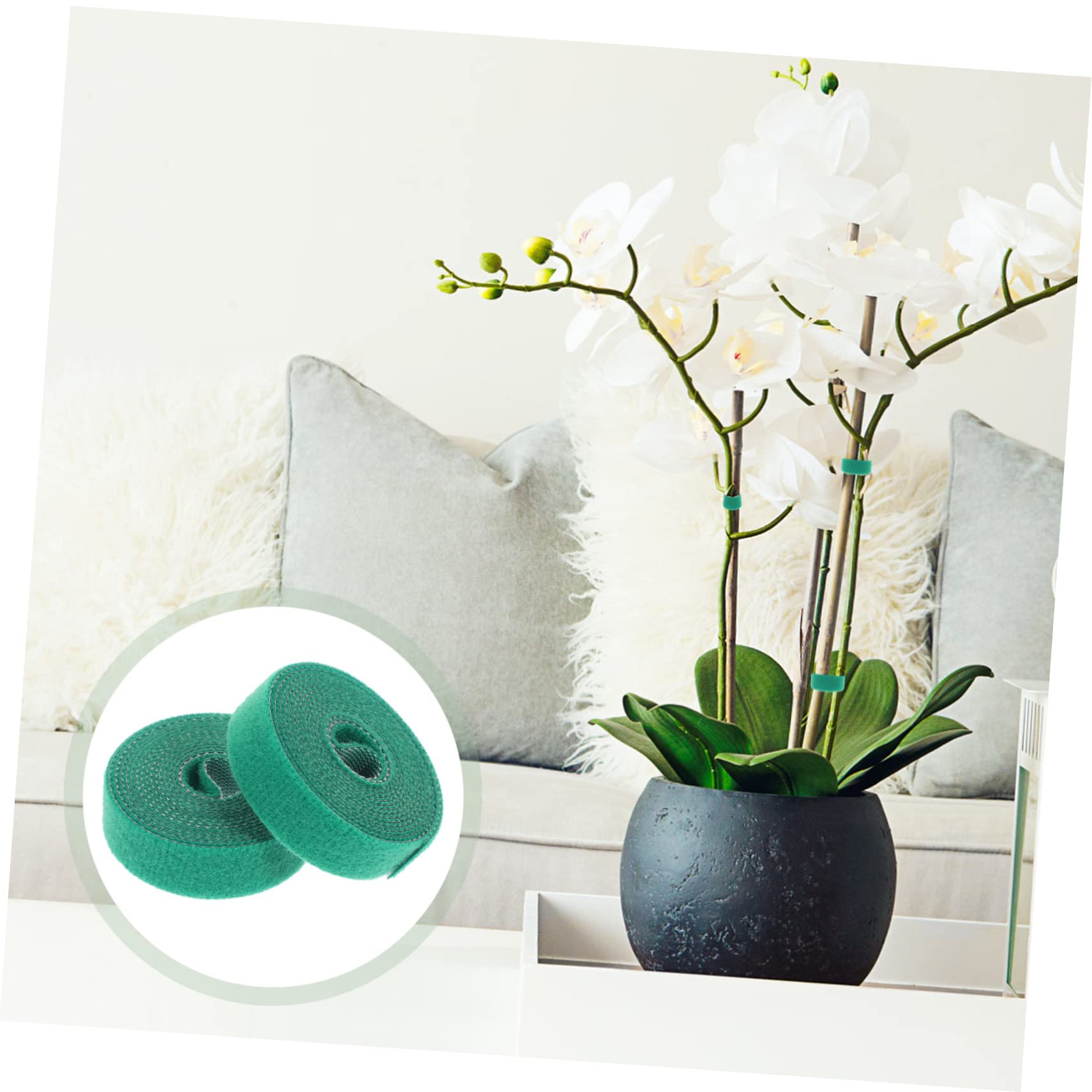 DOITOOL 4 Pz Nastro per Piante da Giardino Greengro Nastro di Rami di Fiori Tirante di Sostegno della Vite Cravatte di Fiori di Vite Vegetali Pianta di Gomma Nylon Elastico Piantina