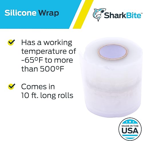 Miniatura 4 de SharkBite Envoltura de tubo de silicona para empujar para conectar accesorios de plomería de latón, 25406A