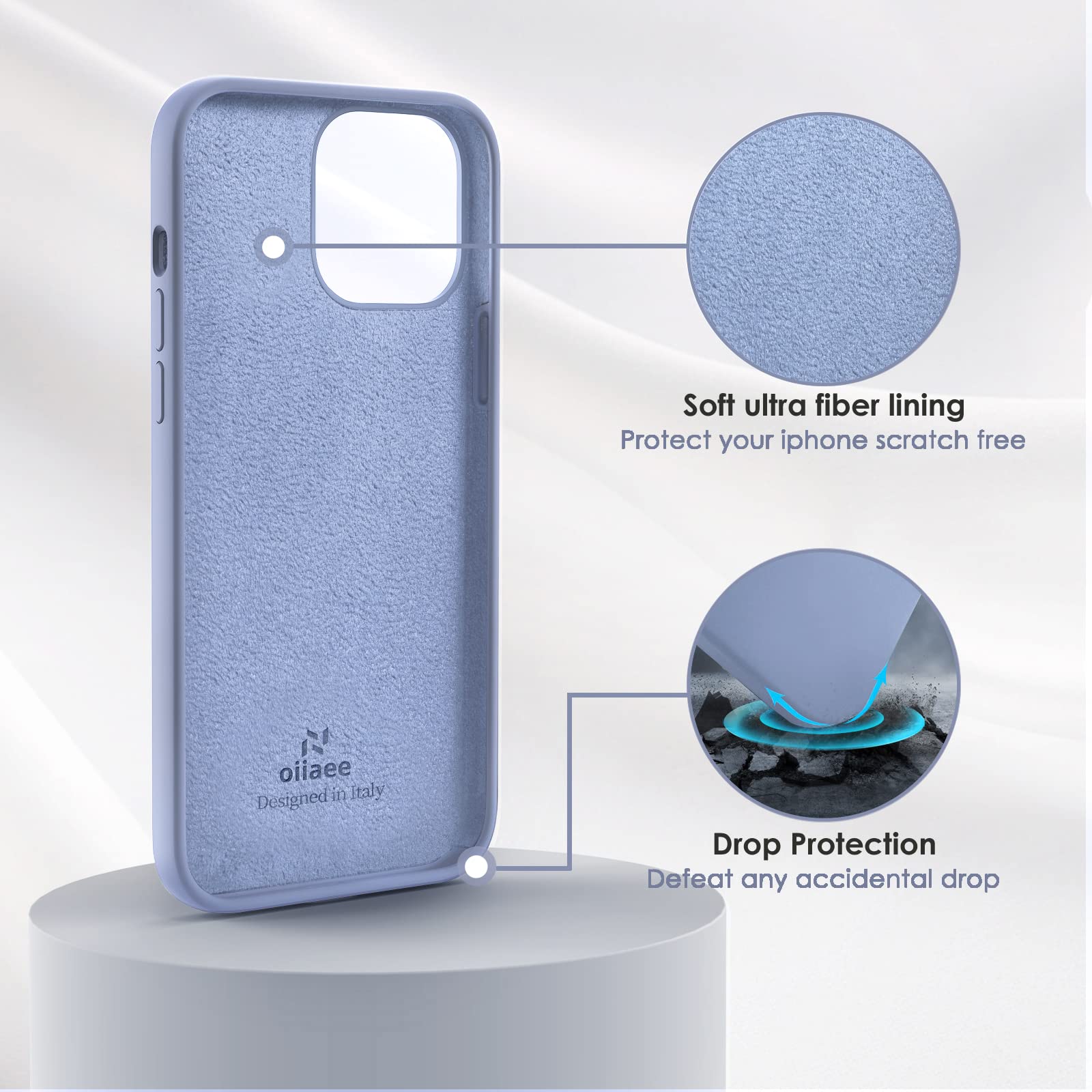 Silikonhülle Für IPhone 13 Pro Max – Ultradünn, Stoßfest, Mit Mikrofaserfutter, Steinfarben
