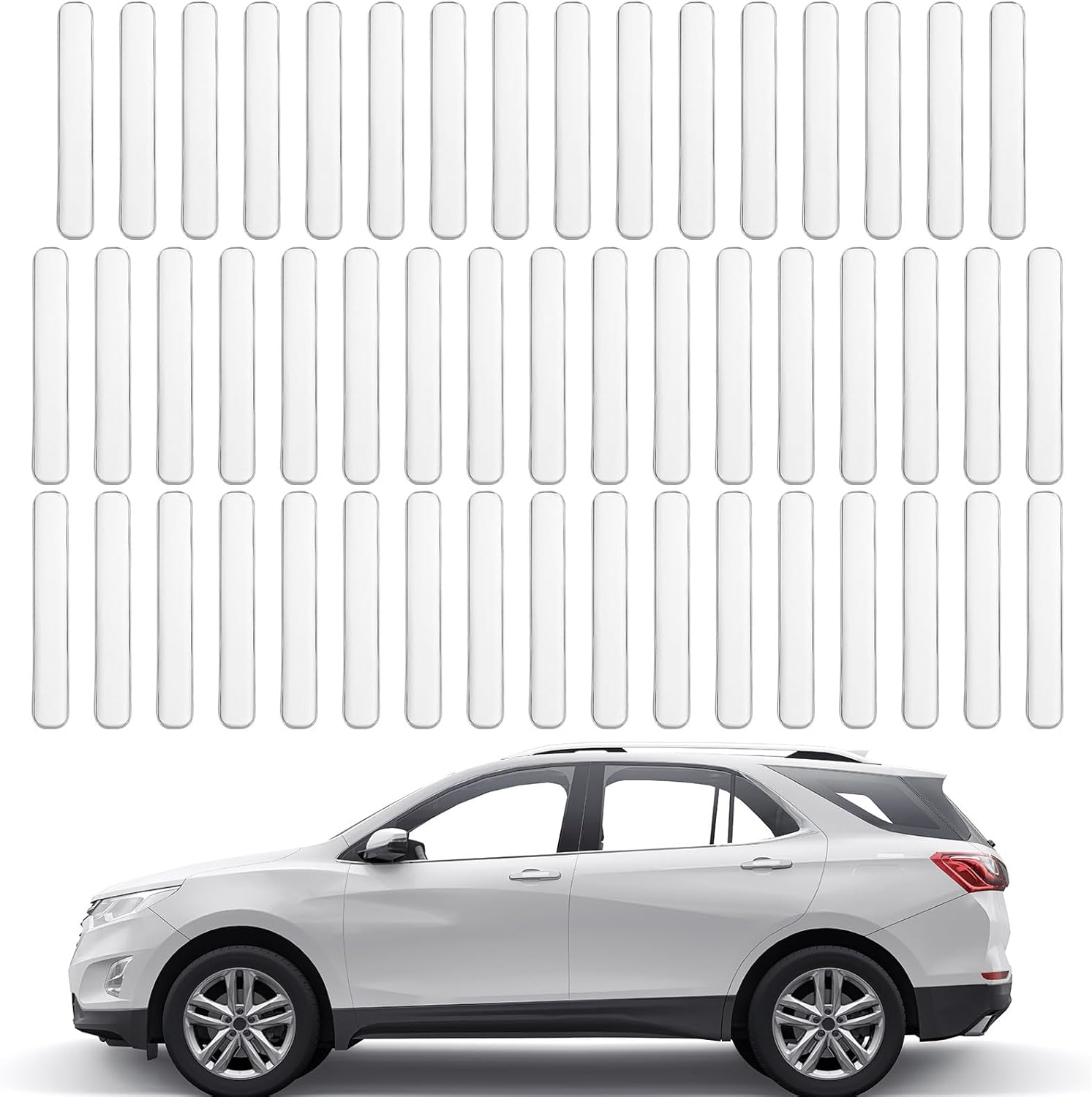 PATIKIL Bumper Guard Strip, 50 Pcs 0.1Inch Anti-Collision Patch Anti-Scratch Rear Bumper Protector Trim Self Adhesive Car Side Door Edge Sticker for SUV Pickup Truck, Clear